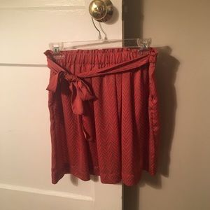 Banana Republic orange chevron silky skirt